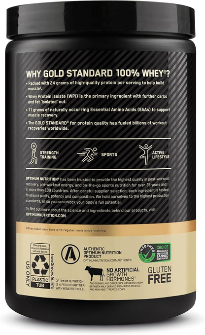 Optimum Nutrition Gold Standard 100% Whey Protein Powder, Naturally Flavored Vanilla, 15 Servings (Packaging May Vary)