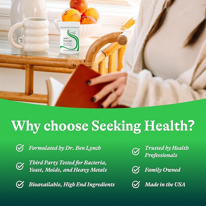 Seeking Health DAO Enzyme - Formerly Histamine Digest, DAO Enzyme Supplement for Histamine Food Intolerance, Supports Digestive Health, Upset Stomach (30 Capsules)*