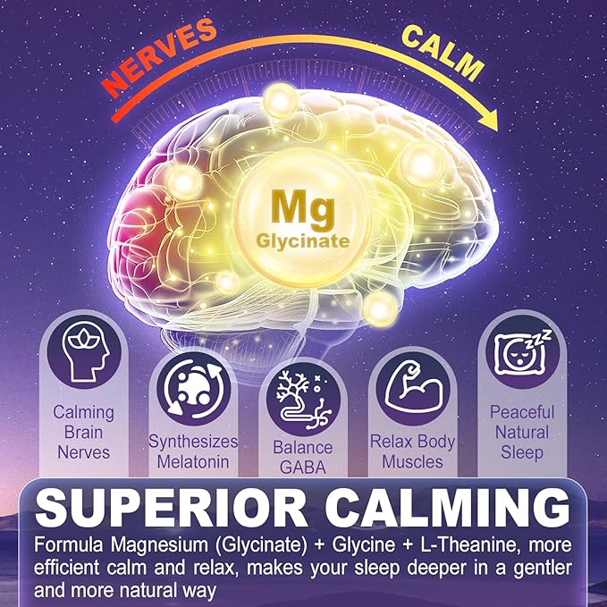 Magnesium Glycinate Gummies 500mg/250mg for Adults Kids Teens, Sugar Free Magnesium Calm Sleep Aid, Kids Sleep Gummies with L-Theanine Glycine B6 for Sleep, Calm, Muscle,Relax Brain,No Melatonin,2Pack
