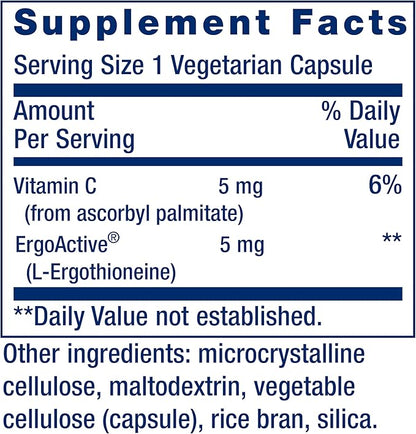 Life Extension Essential Youth L-Ergothioneine – Promotes Longevity & Healthy Aging – Gluten-Free – Non-GMO – Vegetarian – 5 mg – 30 Vegetarian Capsules
