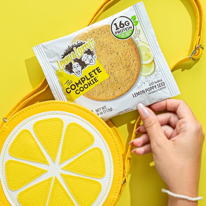Lenny & Larry's Complete Protein Cookie,[Lemon Poppy Seed],Chewy Soft Baked,16g Plant Protein,Vegan,Non-GMO,High Fiber,4 Ounce Cookie,(Pack of 24)