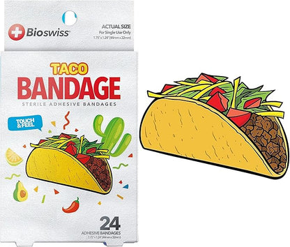 BioSwiss Bandages, Taco Shaped Self Adhesive Bandage Set, Latex Free, Sterile Wound Care, 24 Count