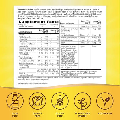 Nature’s Way Alive! Kids Zero Sugar Gummy Multivitamins, for Kids Ages 2+, Supports Bone, Eye & Immune Health*, No Sugar Alcohols, Plant-Based Sweeteners, Berry-Citrus Flavored, 60 Gummies
