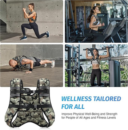 ZELUS Weighted Vest, 6lb/8lb/12lb/16lb/20lb/25lb/30lb Weight Vest with Reflective Stripe for Workout, Strength Training, Running, Fitness, Muscle Building, Weight Loss, Weightlifting