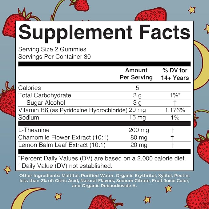 MARYRUTH'S Sleep Gummies | Sugar Free | NO Melatonin | L Theanine | Lemon Balm Leaf | Chamomile | Vitamin B6 | Relaxation & Sleep Support | Stress Relief | Vegan | Gluten Free | 60 Count