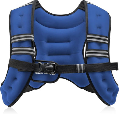 ZELUS Weighted Vest, 6lb/8lb/12lb/16lb/20lb/25lb/30lb Weight Vest with Reflective Stripe for Workout, Strength Training, Running, Fitness, Muscle Building, Weight Loss, Weightlifting