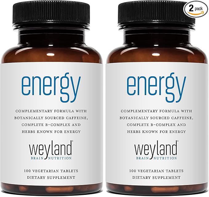 Energy | Complimentary Formula w/Botanically Sourced Caffeine | Complete B-Complex & Energy Supportive Herbs (Pack of 2)