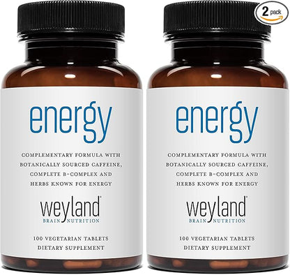 Energy | Complimentary Formula w/Botanically Sourced Caffeine | Complete B-Complex & Energy Supportive Herbs (Pack of 2)