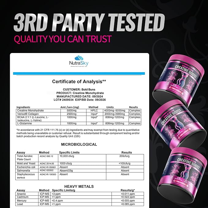 Creatine for Women – Supplement with Collagen & BCAA – Supports Muscle Development, Post-Workout Recovery, Skin Elasticity, Healthy Hair & Nail (30 Servings (1 Pack), Pink Lemonade)