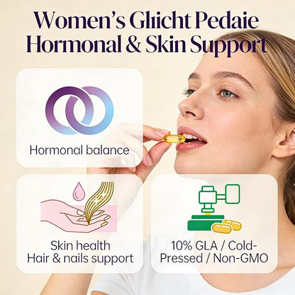 Evening Primrose Oil 500mg, 200 Softgels, Cold-Pressed with 45mg GLA, Non-GMO, Made in USA, Supports Women’s Hormonal Balance & Skin Health