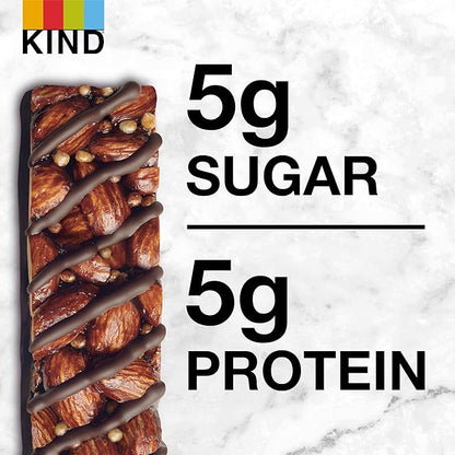 KIND Bars, Dark Chocolate Mocha Almond, Healthy Snacks, Gluten Free, Low Sugar, 5g Protein, 12 Count (Pack of 2)