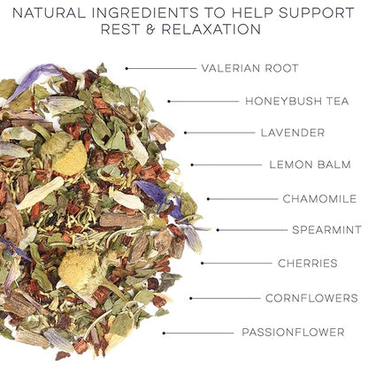 Dreamy Night Sleep Tea (1.65 oz, Pack of 18 Tea Bags) – Sleepytime Calming Caffeine Free Tea Herbal Blend with Valerian Root, Chamomile, Lemon Balm, Passionflower and Lavender for Bedtime