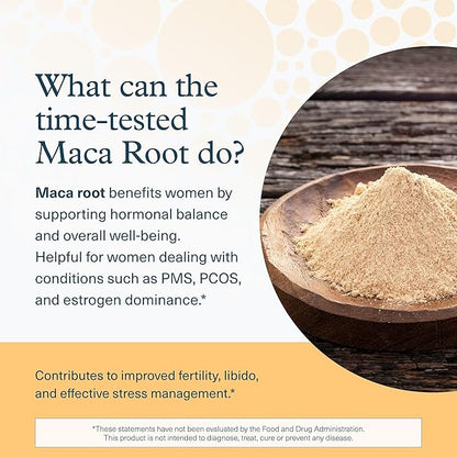 Youtheory Women's Maca Root - Vegan Energy & Menopause Support Supplement with Peruvian Ginseng* - Premium Supplement for Women - Dairy, Soy & Gluten Free - 120 Vegetarian Capsules