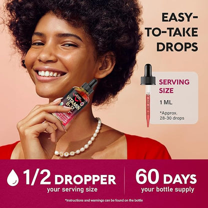 USDA Organic Vitamin B12 Sublingual Drops - 5000 mcg Liquid Vegan Methylcobalamin for Women & Men - Energy Boost, Focus & Mood, Brain Health Support - Maximize Absorption - 2 Month Supply, 2 fl oz