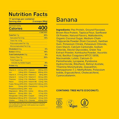 Huel Black Edition | Banana 40g Vegan Protein Powder | Nutritionally Complete Meal Replacement | 27 Vitamins and Minerals, Gluten Free | 17 Servings
