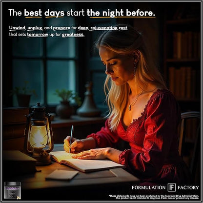 Formulation Factory 10-in1 Magnesium Glycinate Sleep Aid - The Night Before Recovery Complex with Melatonin & L-Theanine - Natural Relaxation Support (6 Month Supply, 360 Capsules)