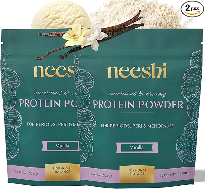 Hormone Balance Protein Powder – PMS & Perimenopause Relief for Cramps, Bloating & Mood Swings – Vegan Plant Based Superfood – 14 Servings