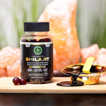 30,000 MG Pure Organic Shilajit Gummies for Men & Women, Sugar-Free Supplement with 85+ Trace Minerals & Fulvic Acid, Supports Energy, Immunity, Cognitive Performance & Mood, 60 Gummies Pack of 1