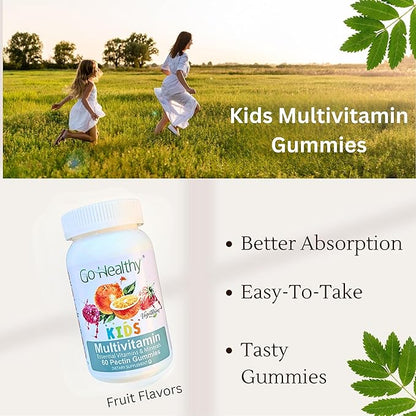 Go Healthy Kids Multivitamin Gummies, Immune Support, Kids Vitamin Gummies, Kosher Kid Vitamin, Halal, Non-GMO, Gluten-Free Tasty Gummy - 30 Servings