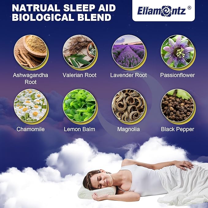 Sleep Gummies No Melatonin, Sleep Aid for Adults with Magnesium Glycinate, Melatonin Free Calm Sleeping Gummy Supplement with L-Tryptophan, L-Theanine, GABA, Ashwagandha, Valerian - Sugar Free, 120ct