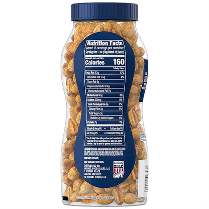 Planters Sweet and Spicy Peanuts, Party Snacks, Plant-Based Protein, 16 oz Jar (Pack of 2)