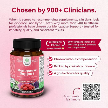 Natures Craft Complete Herbal Menopause Supplement for Women - Female Hormone Balance Capsules for Night Sweats Hot Flashes & Mood Swings with Dong Quai, Chaste Berry & Black Cohosh Root - 60 Count