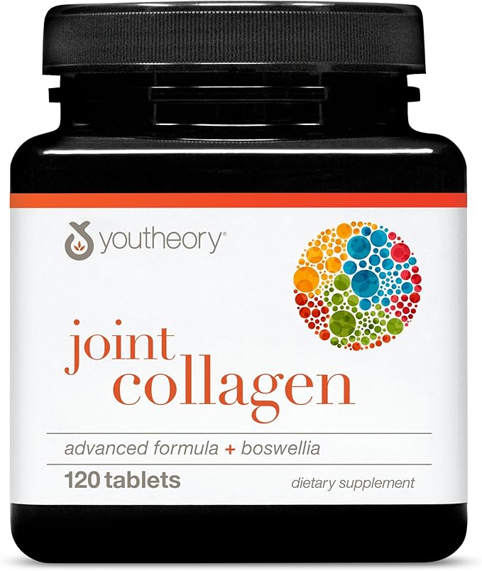Youtheory Joint Collagen Advanced - Contains Undenatured Type II Collagen & Herbal Ingredients - Contains Bovine Source - Shellfish Free - 120 Tablets (60-Day Supply)
