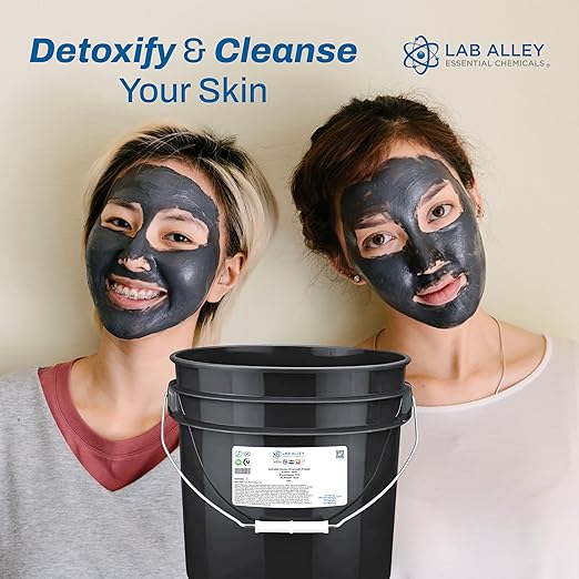 Lab Alley Activated Charcoal Powder, Food Grade, Kosher Certified, Halal, Wood Based, Ideal for Water & Air Filtration, Detoxifying Skincare Products, and Odor Control (10 Pounds)