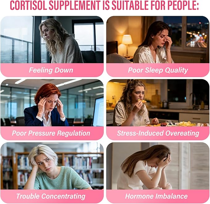 Cortisol Supplement for Women, 17-in-1 Cortisol Reducer, Hormone Harmony for Women, Cortisol Manager with Ashwagandha, Magnesium Glycinate, 30 Capsules