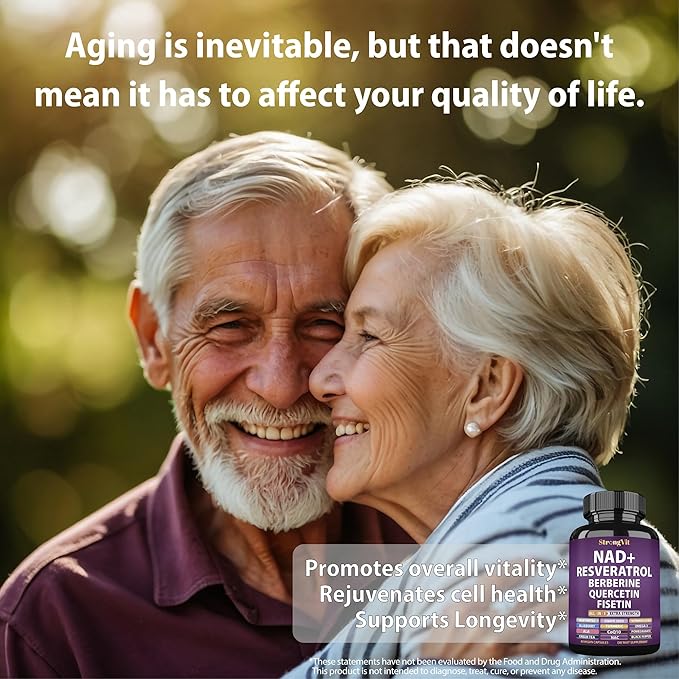 NAD Resveratrol Supplement for Women & Men. Support Cellular Health, Energy + Healthy Aging. Advanced Formula, Plus Third-Party Lab Tested in USA (60 Capsules)
