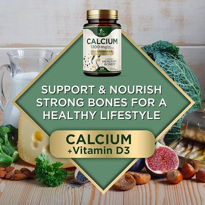Calcium 1200 mg with Vitamin D3 Per Serving - Bone Health Supplement, Vitamin D & Calcium Supplements for Women & Men - Bone, Teeth & Immune Support, Nature's Calcium Pills, USA Bottled - 240 Tablets