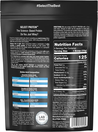 PEScience Select Protein Powder, Whey and Casein Blend, Lean Protein Powder for Women and Men, Low Calorie, Low Carb, Keto Friendly, Gluten Free, Chocolate Truffle - 5 Servings