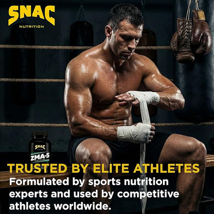 SNAC ZMA-5 Mineral Supplement - Supports Muscle Function, Restful Sleep, Immune Health & Relaxation with Zinc, Vitamin B6, Magnesium & 5-HTP for Sleep, Anxiety, Calmness - 180 Veggie Capsules (2 Pack)