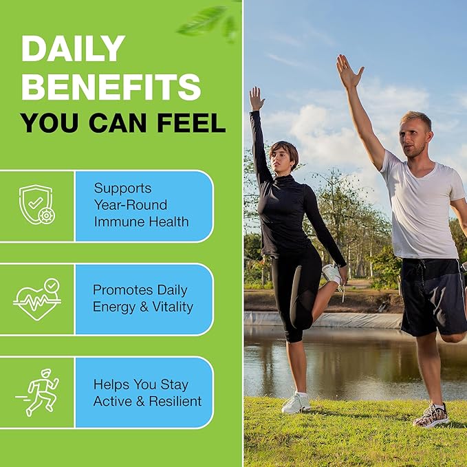 10 in 1 Immune System Support Supplement - Vitamin C (1000 mg), Quercetin, Vitamin D3 (5000iu), Zinc (40 mg), Elderberry, Echinacea, Turmeric, Ginger, Garlic, Black Pepper