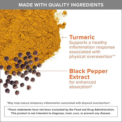 Qunol Turmeric Curcumin 2250mg, Black Pepper Extract for Enhanced Absorption, Supports Healthy Inflammation Response and Joint Health, Dietary Supplement, Vegetarian Formula, 90 Capsules