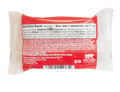Low Carb Protein Cheesecake Bars | High Protein, Gluten-Free, Clean Ingredients Snack Bars (12, Strawberry)