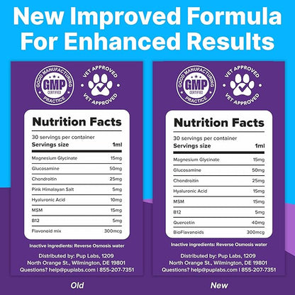 Pup Labs Freedom Joint Drops - Dog Joint Support Supplement with Human-Grade Ingredients - No Fillers, Preservatives, Additives, or Artificial Ingredients, 3 30 ml Droppers