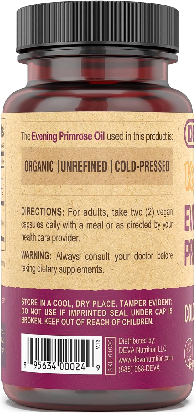 DEVA Vegan Vitamins Evening Primrose Oil Vegan 90 Vcap (Pack of 2)
