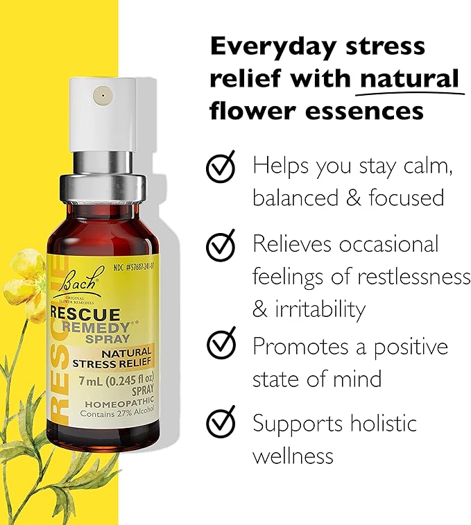 Day & Night Bundle, Bach RESCUE REMEDY Spray, Natural Stress Relief [and] RESCUE SLEEP Spray, Natural Sleep Aid - 2-Pk, Homeopathic Flower Essence, Vegan, 7mL Ea