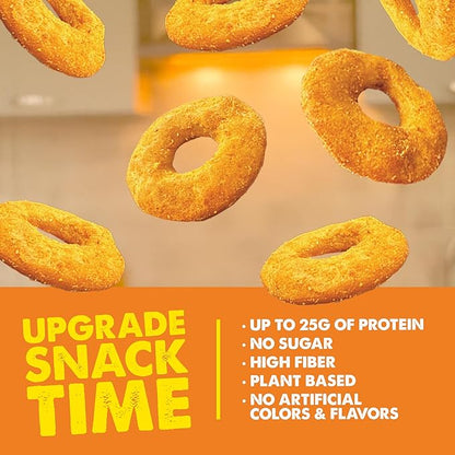 CRISP POWER Protein Pretzels, NEW Cheddar, 25G Protein, High Protein Snack, High Fiber, Low Carb Crunchy Pretzel Snacks, No Added Sugar, 1.75 oz Bags, 6 Pack, Vegan, Keto