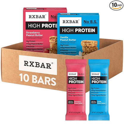 RXBAR High Protein Bars, Gluten Free, Protein Snacks, Variety Pack (10 Bars)
