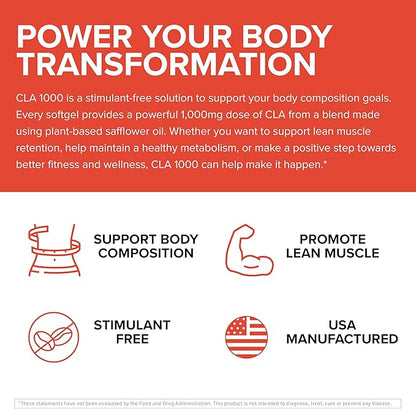 InnoSupps CLA 1000mg - CLA Supplements with Safflower Oil - Supports Metabolism, Lean Muscle Recovery and Growth, Stamina, and Immune Health (30 Capsules)