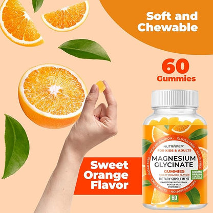 NutraPep Magnesium Glycinate Gummies for Kids & Adults Women & Men - Sugar Free Gluten Free Non-GMO Vegan Chewable Supplement
