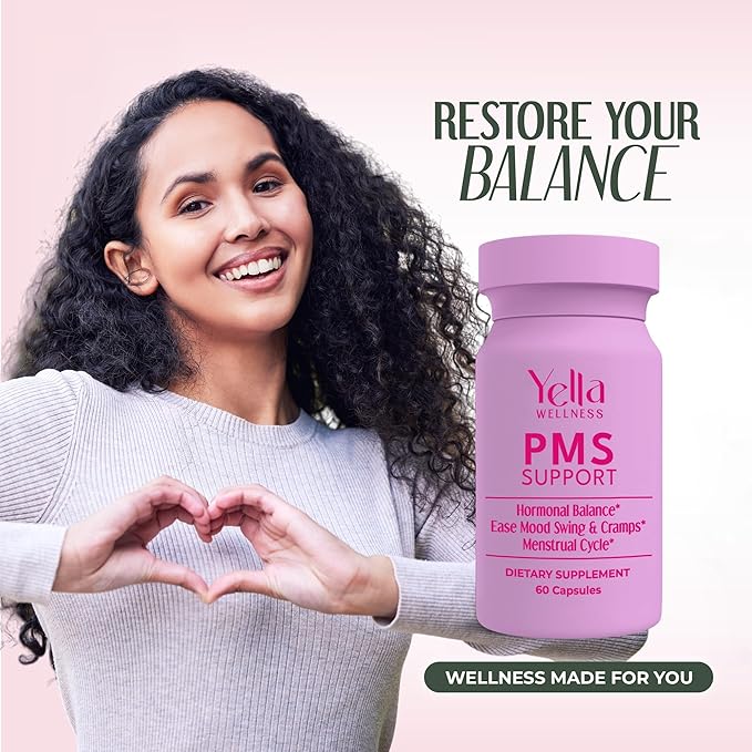 Hormone Balance for Women - PMS Support Supplement for Women w/Chaste Tree, Dong Quai and Ashwagandha- PMS and Menopause Relief for Bloating, Cramps and Mood Swings- (60ct)