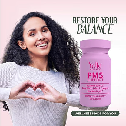 Hormone Balance for Women - PMS Support Supplement for Women w/Chaste Tree, Dong Quai and Ashwagandha- PMS and Menopause Relief for Bloating, Cramps and Mood Swings- (60ct)