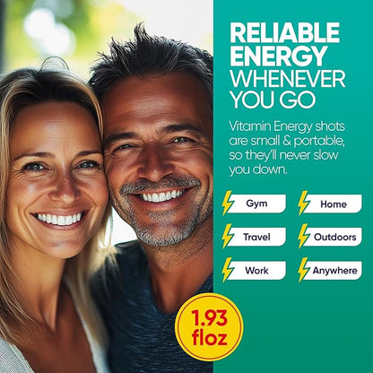 Vitamin Energy Immune+ Extra Strength Energy Shot Pineapple Punch 8 Pack, 260mg Natural Caffeine, B-Vitamins, Citicoline, Green Tea, Immunity & Focus Support, Zero Sugar, Gluten-Free 1.93 fl oz