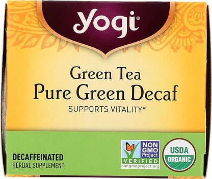 Yogi Tea, Green Tea Pure Green Decaf, 1.09 Ounce