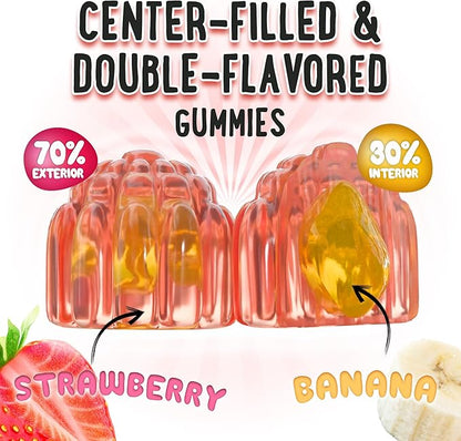 OH MY CHEWY Center-Filled Vitamin D3 K2 & Calcium Gummies - Supplement for Healthy Teeth, Bone & Energy - 5000 IU D3, 120 mcg K2(MK-7), 120 mg CA - Vegan & Non-GMO - 120 Count