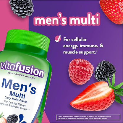 Vitafusion Men's Multivitamins | 150 Adult Gummies | with Vitamins A, B, C, D, E | Berry Flavor | Gluten Free Supplement