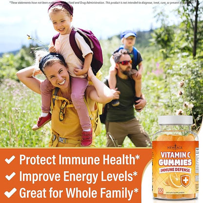 NEW AGE Vitamin C Gummies Orange Vitamin C Gummy - Supports Healthy Immune System - Vegetarian Without Gluten (60 Gummies)